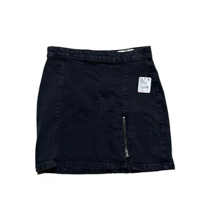 Free People Midnight Magic Denim Skirt Starless Womens Size 8 Black Zipper - Picture 1 of 8