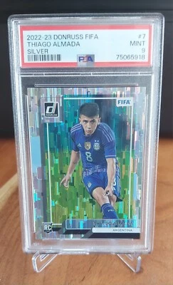 2022/2023 Thiago Almada Panini Donruss Silver Rookie RC PSA 9 - Image 1 of 2