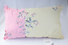 V&A ~ Spring Posey ~ Rectangular Cushion BNWT Embroidered Pink/Yellow Cotton
