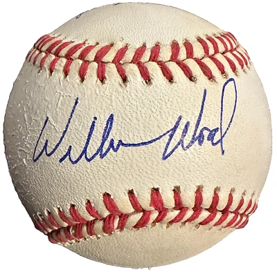 Béisbol autografiado Wilbur Wood con el último jugador en comenzar ambos extremos de DH 1973 Foto 1 de 4