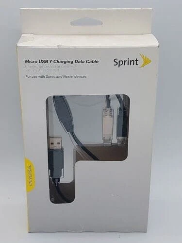 Sprint 2.0 USB Type A Male To Dual Micro USB Male Splitter Y Charging Data Cable - Image 1 of 4