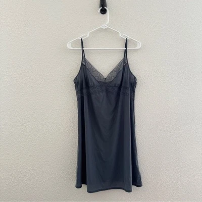 Elle Macpherson Gray Lace Slip - Lingerie Coquette Romantic - L - Image 1 of 4