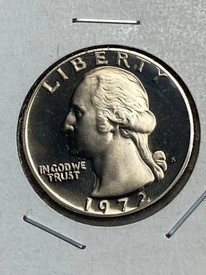 1972-S Proof Type Washington Quarter 25 Cent Coin.  ACTUAL ITEM SHOWN IN PHOTOS. - Image 1 of 2