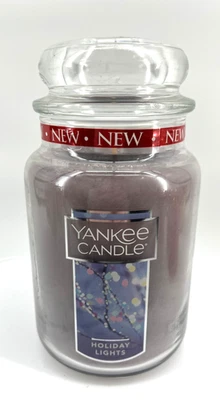 Yankee Candle (1) HOLIDAY LIGHTS 22 OZ tarro vela pera, sándalo, vainilla RARO Foto 1 de 2