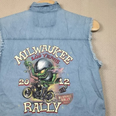 Hot Leathers Milwaukee Rally 2012 Harley 109th Anniversary Biker Vest Shirt 2XL - Image 1 of 4