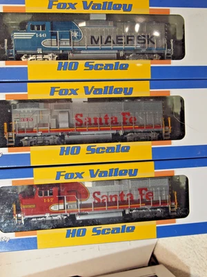 FOX VALLEY MODELS MAERSK-ATSF EMD GP-60 CONTENEDOR POWER DCC/SONIDO PAQUETE DE 3 A-B-A Foto 1 de 4