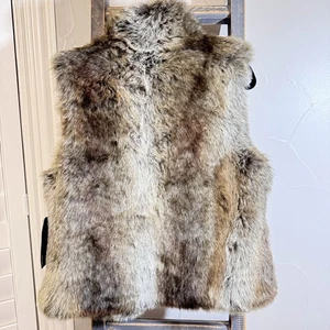 Blassport Women's Small Faux Fur Cardigan Vest Reversible Western Rodeo Rock NWT - Picture 1 of 10