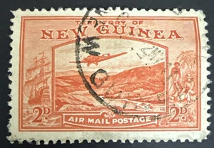 1939 NEW GUINEA Bulolo Goldfields 2d Red Stamp Used - Picture 1 of 2