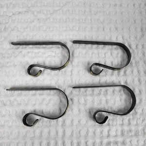Set Of 4 Metal Christmas Stocking Hangers Aged Bronze Look New - Picture 1 of 4