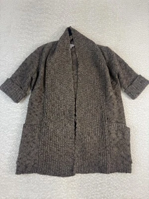 Classiques Entier свитер женщин маленький коричневый открытый передний мериносовой шерсти кардиган - Изображение 1 из 4