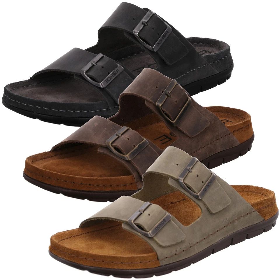 Rohde Herren Pantoletten Leder Clogs Rodigo-H 5918