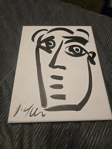 Peter Robert Keil Kubist Schwarz Weiß Leinwand Gemälde Vintage mit Echtheitszertifikat - Bild 1 von 6