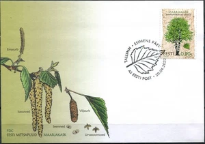 Estonia 2022. Trees. Curly birch (Mint) First Day Cover - Picture 1 of 1