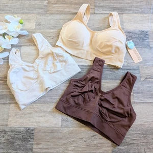 Truekind lightly lined/unlined beige brown ivory bra bralette bundle S NWT/NWOT - Picture 1 of 11