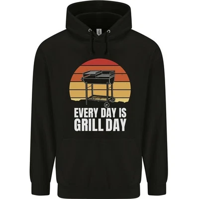 Every Days a Grill Day Funny BBQ Retirement Mens 80% Cotton Hoodie - Image 1 of 4