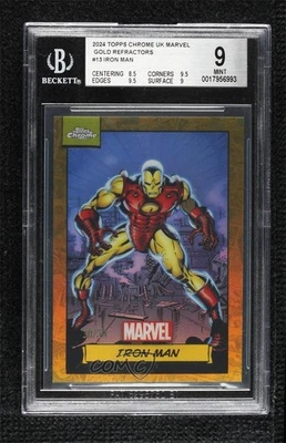 2024 Topps Chrome Marvel Gold Refractor 30/50 Iron Man #13 BGS 9 MINT 04uh - Image 1 of 3