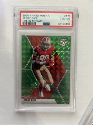Panini Mosaic 2020 - Jerry Rice #178 Green Mosaic Prizm Foto 1 de 2