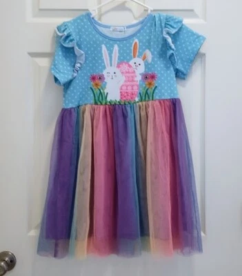 Vestido de tul Rainbow Pascua niña talla 14 Foto 1 de 4