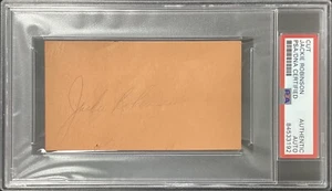 Jackie Robinson Signed Cut Baseball Brooklyn Dodgers MVP HOF Autograph PSA/DNA - Picture 1 of 3