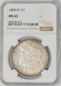 1890-CC Morgan dollaro d'argento $ MS63 NGC 949360-2 - Foto 1 di 4