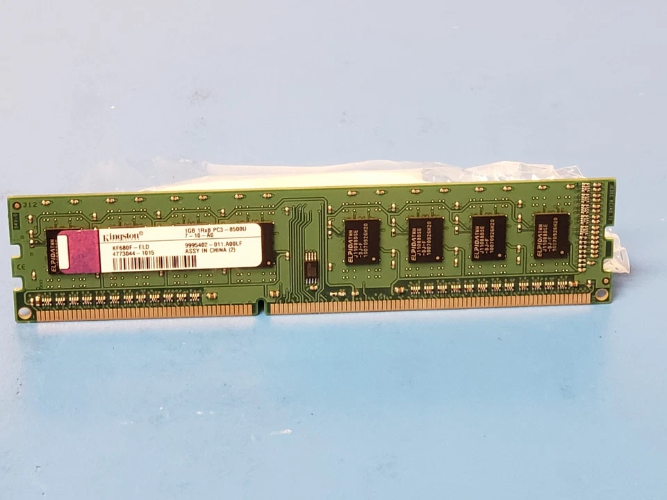 Kingston KF680F-ELD DDR3-1066 1GB PC3-8500U-7-10-A0 1Rx8 CL7 Memory - Image 1 of 1