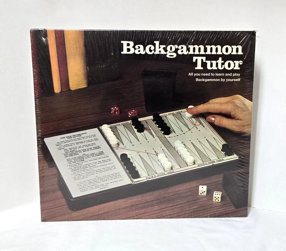 Vtg BACKGAMMON TUTOR 1974 Board Game ES Lowe Milton Bradley FACTORY-SEALED NEW - Image 1 of 4