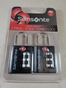 Samsonite Travel Sentry 2er Pack 3 Zifferblatt Zahlenschlösser schwarz Set... Neu - Bild 1 von 5