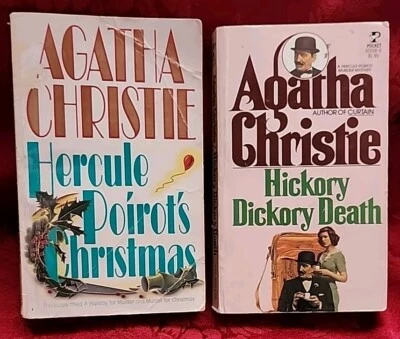 Lot of 2 Agatha Christie Hercule Poirot Vintage PB Novel Mystery Detective  - Изображение 1 из 4