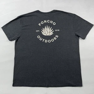 Poncho Outdoors Graphic T Shirt Men 2XL Gray Short Sleeve Hiking Fishing - Picture 1 of 10