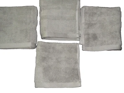 RALPH LAUREN PALMER CADET GRAY (4P) SET WASHCLOTHS FACE CLOTHS TOWELS 13 X 12 - Image 1 of 4