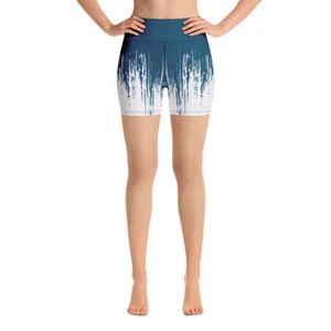 Yoga Shorts Blue Pattern - Picture 1 of 21