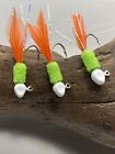 3 hand tied crappie jigs (1/32 oz)