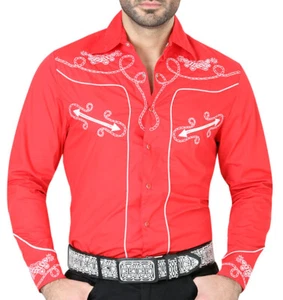 Cowboy Shirt Camisa Vaquera Western Wear El Señor de los Cielos Red - Picture 1 of 2