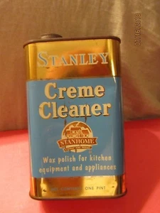 1950's Stanley Creme Cleaner 1 Pint Tin Can 1/4 Full by Stanley Home Products - Picture 1 of 6