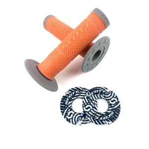 Scott SXII Dual Compound Grips With Donuts KTM ORANGE/GREY MX/ENDURO/SUPERMOTO - Picture 1 of 2