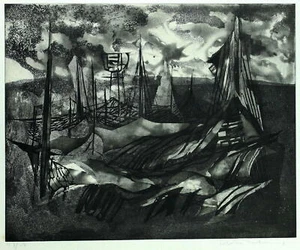 Rudolf Weissauer (1924-1996) Lithografie NORDLICHT vor 1974 - Bild 1 von 4