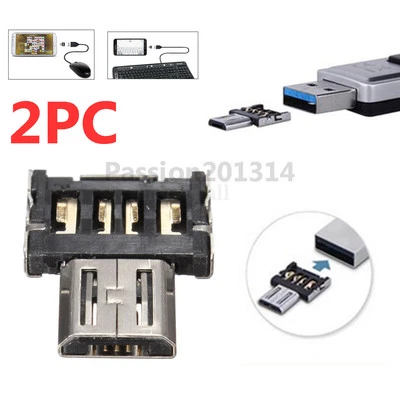 2Pc Micro USB Male to USB Female OTG Adapter Converter For Tablet Phone Mouse - Image 1 of 4