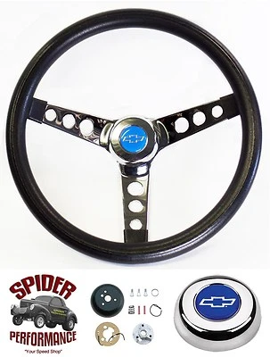 Volante Chevrolet 1964-1966 pajarita azul 13 1/2" cromo clásico Foto 1 de 4