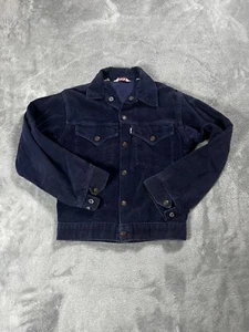 Vintage 70s Levis Corduroy Jacket WOMENS 14 Blue Made in USA Trucker - Picture 1 of 11