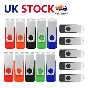 10Pack 4GB-64GB Swivel USB 2.0 Flash Drives Bulk Memory Stick Pen Thumb Drives - Picture 1 of 22