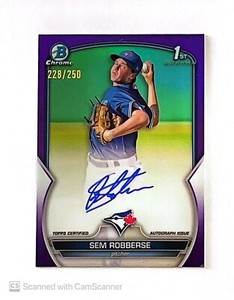 2023 BOWMAN CHROME 1ST PURPLE REFRACTOR SEM ROBBERSE AUTO /250