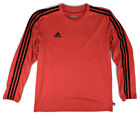 Maillot Adidas homme taille L Tan Terry LS rouge avec graphisme noir et 3 rayures neuf avec étiquettes