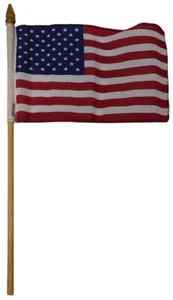 Confezione 2 Bastoncini Scrivania Bandiera USA 50 Star America Americana 4"x6" Legno - Foto 1 di 1