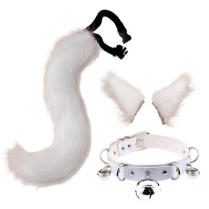 Cat Fox Wolf Ears Tails Choker Furry Halloween Costumes Cosplay Accessory Set - Picture 1 of 9
