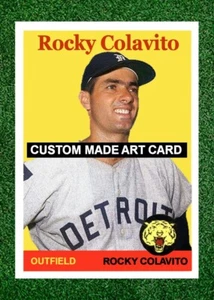 Carta artistica baseball personalizzata Rocky Colavito Detroit Tigers 2024 / 1958 - Foto 1 di 2