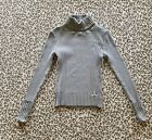 DKNY Womens Y2K Sweater Grey Size L Turtleneck Ribbed