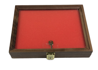 Walnut Wood Display Case 9 X 12 X 2 For Arrowheads Knives Collectibles Coins • 47.89$