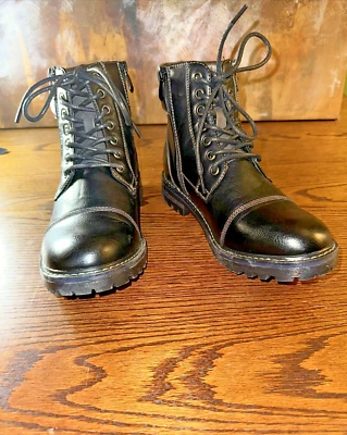 Nueva Bota de Combate Bruno Marc Wmn’s Engle-5 Talla 6.5 Negra Cremallera Lateral Deco Cremallera/Hebilla Foto 1 de 4