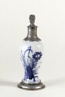 Porzellan Parfumflakon Silber-Fassung aus „Holland“ Delft?