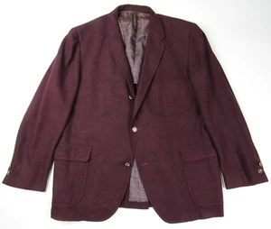 Vtg 50s 60s Fancy Patch Pocket Sport Coat Blazer Sz 45R Hollywood VLV Mod - Picture 1 of 15